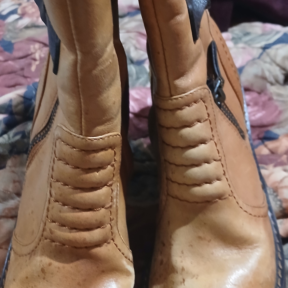Clarks Tan Heeled Boots